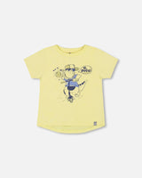 Organic Cotton T-Shirt With Print Lime | Deux par Deux | Jenni Kidz