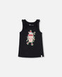 Organic Cotton Tank Top With Knot Black | Deux par Deux | Jenni Kidz