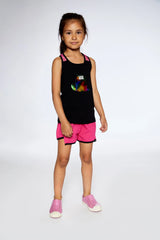 Organic Cotton Tank Top With Mesh Back Black | Deux par Deux | Jenni Kidz