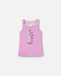 Organic Cotton Tank Top With Print Lavender | Deux par Deux | Jenni Kidz