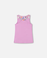 Organic Cotton Tank Top With Print Lavender | Deux par Deux | Jenni Kidz