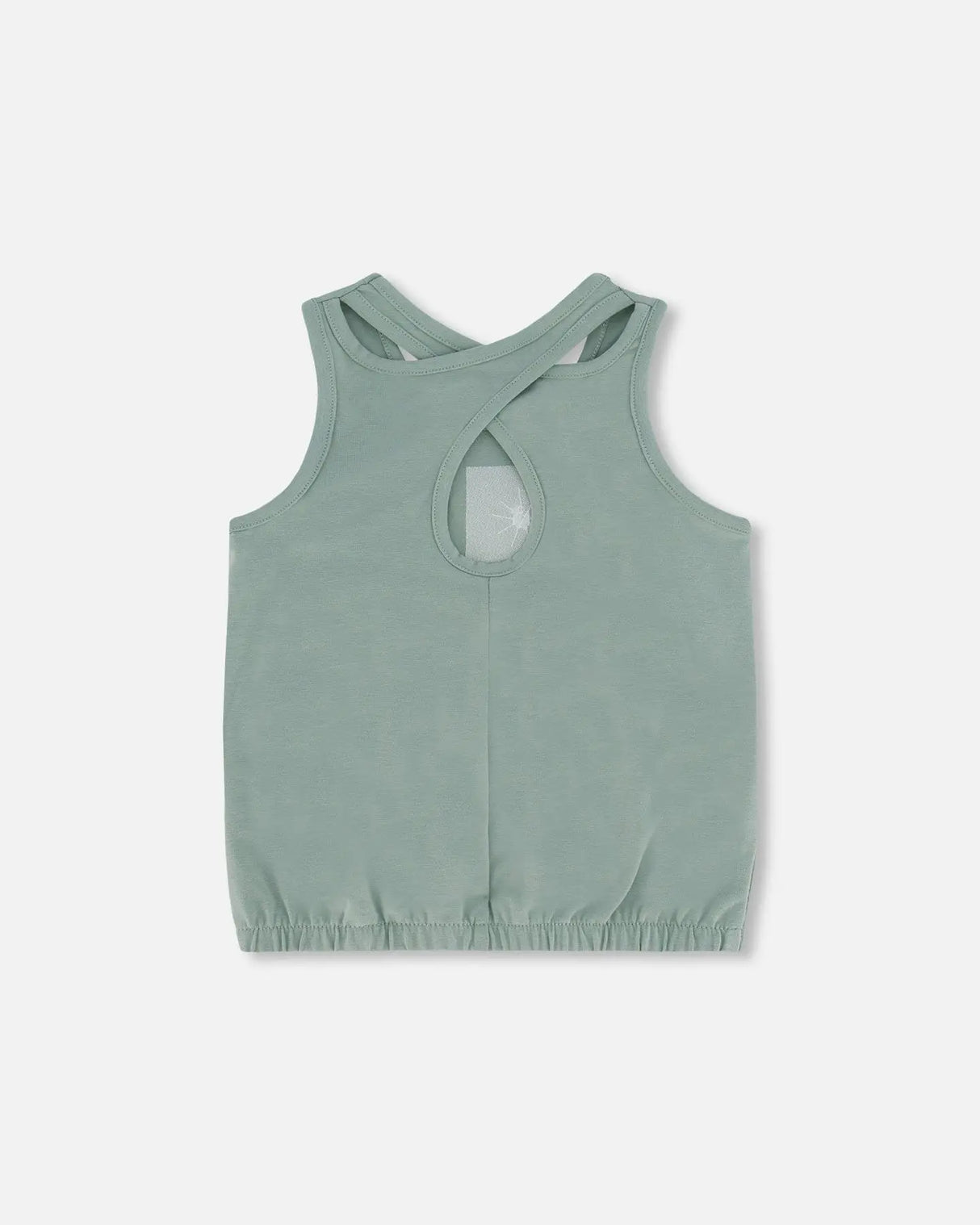 Organic Cotton Tank Top With Print Olive Green | Deux par Deux | Jenni Kidz