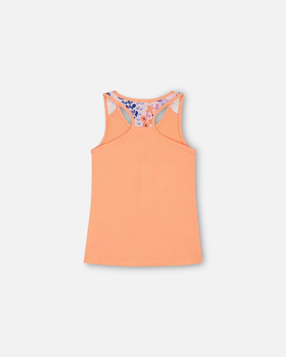 Organic Cotton Tank Top With Print Salmon Orange | Deux par Deux | Jenni Kidz