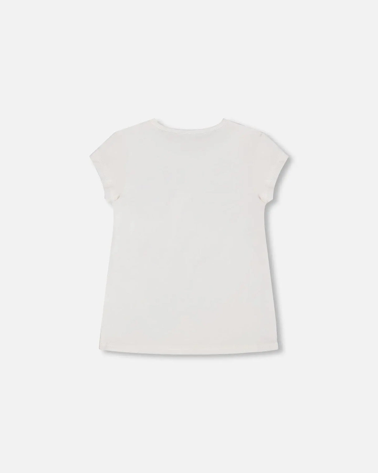 Organic Cotton Tee With Print White | Deux par Deux | Jenni Kidz