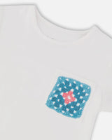 Organic Cotton Tee With Print White | Deux par Deux | Jenni Kidz