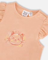 Organic Cotton Top And Bloomers Set Peach Rose With Printed Heart | Deux par Deux | Jenni Kidz