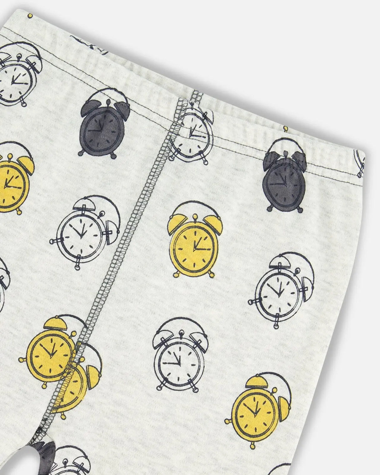 Organic Cotton Two Piece Pajama Set Gray Printed Egg-O-Clock | Deux par Deux | Jenni Kidz