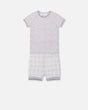 Organic Cotton Two Piece Pajama Set Lilac Printed Little Flowers | Deux par Deux | Jenni Kidz