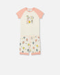 Organic Cotton Two Piece Pajama Set Off White Printed Cotton Candy | Deux par Deux | Jenni Kidz