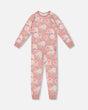 Organic Cotton Two Piece Pajama Set Old Pink Printed Roses | Deux par Deux | Jenni Kidz