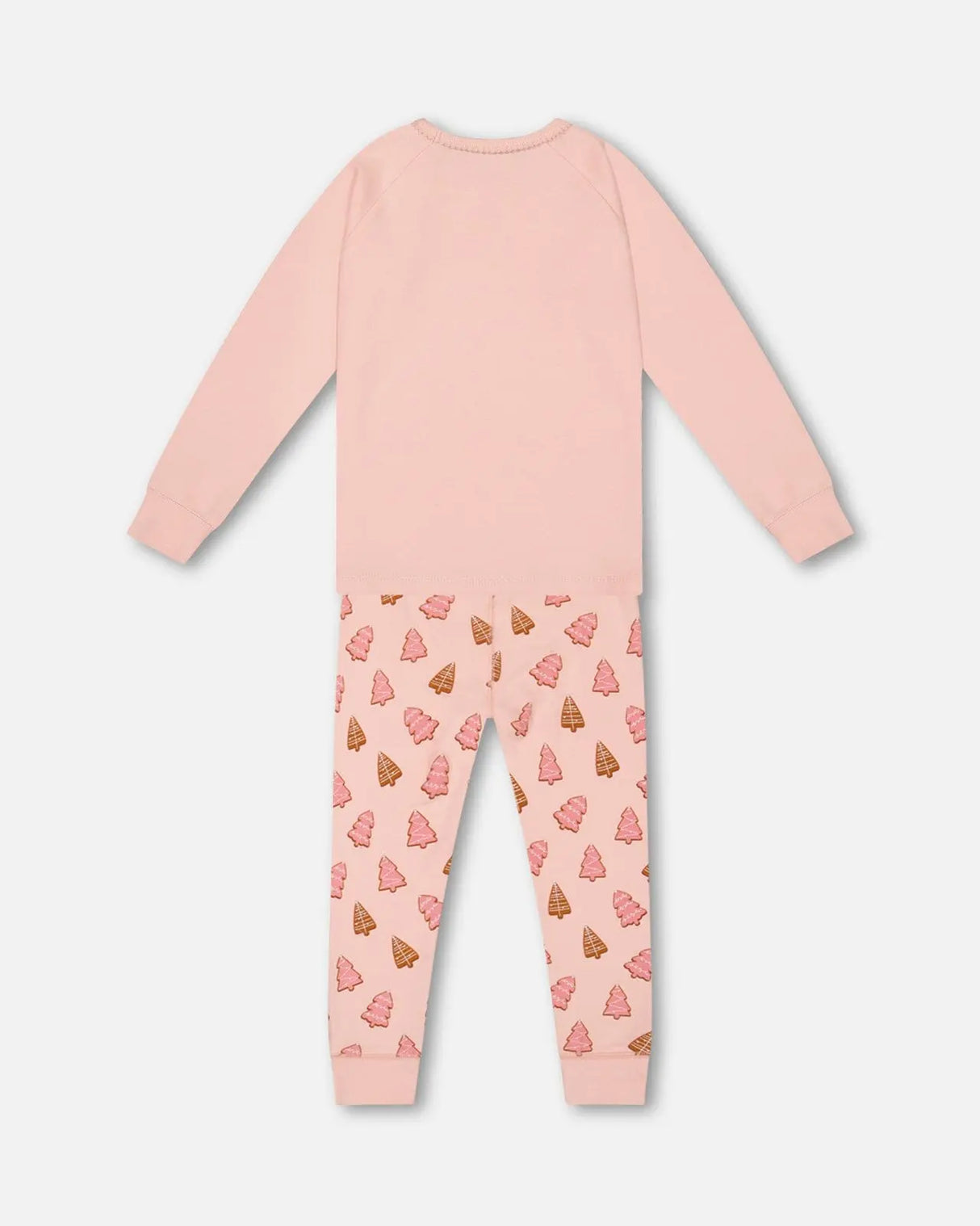 Organic Cotton Two Piece Pajama Set Pink Christmas Cookies | Deux par Deux | Jenni Kidz