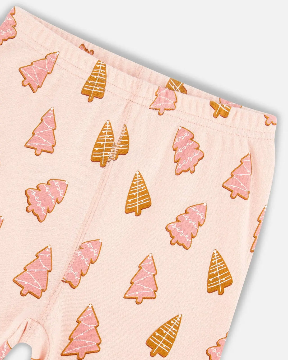 Organic Cotton Two Piece Pajama Set Pink Christmas Cookies | Deux par Deux | Jenni Kidz