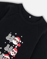 Organic Cotton Two Piece Pajama Set Red Printed Santa | Deux par Deux | Jenni Kidz