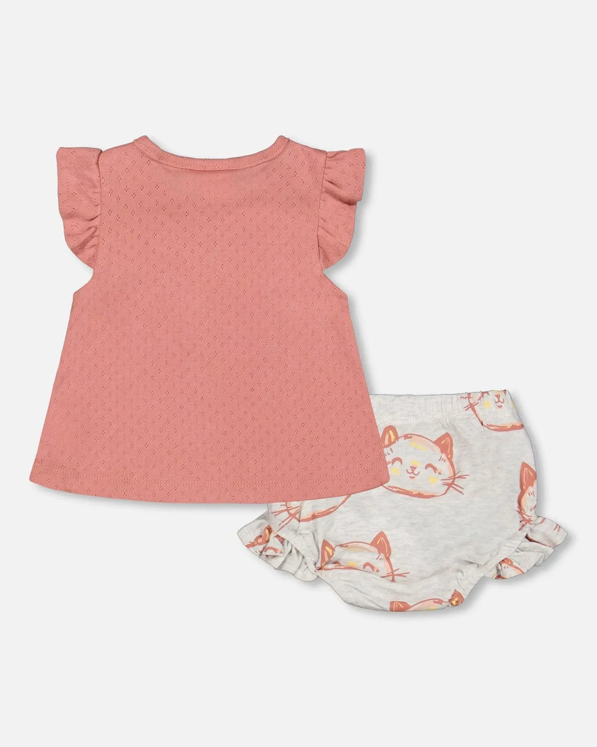 Organic Pointelle Knit Top And Bloomers Set Old Rose | Deux par Deux | Jenni Kidz