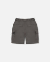 Parachute Cargo Pocket Shorts Dark Gray | Deux par Deux | Jenni Kidz