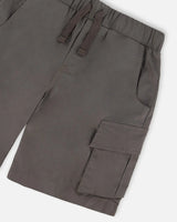 Parachute Cargo Pocket Shorts Dark Gray | Deux par Deux | Jenni Kidz
