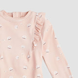 Pearl Shell Print On Pink Long-Sleeve Swimsuit | Miles The Label | Miles The Label | Jenni Kidz