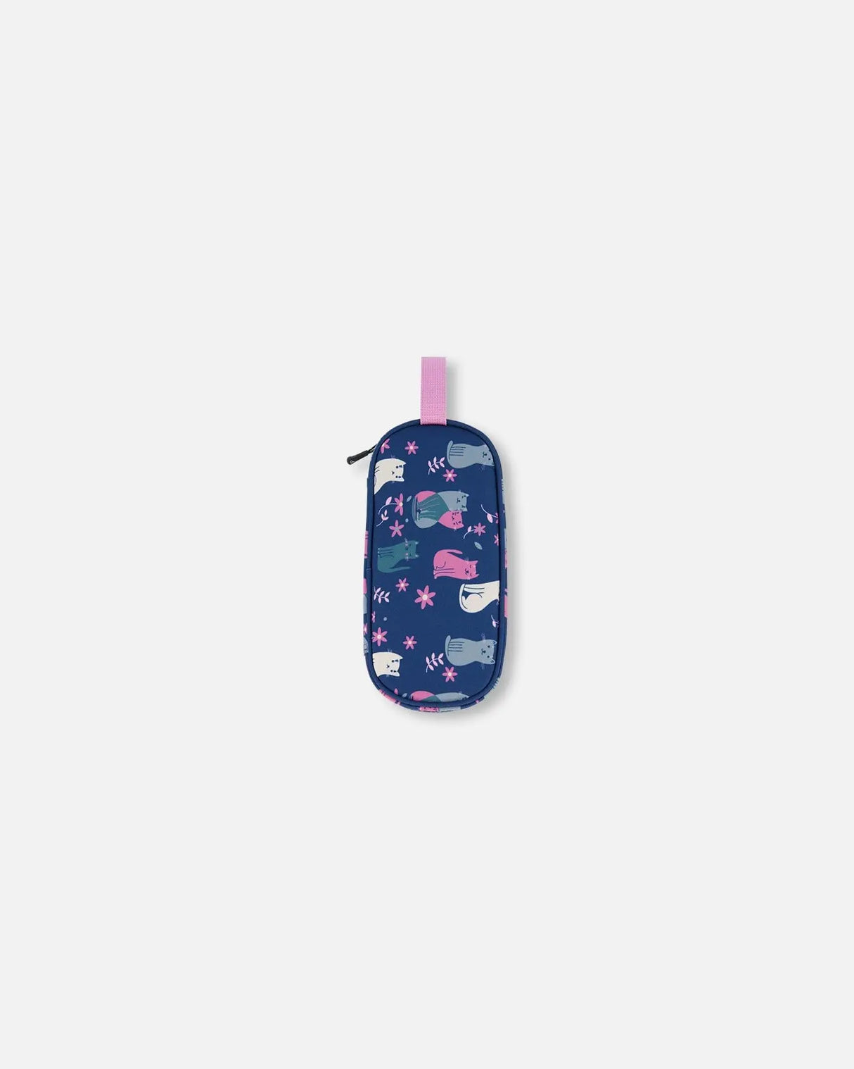 Pencil Case Navy Blue Printed Kitten | Deux par Deux | Jenni Kidz