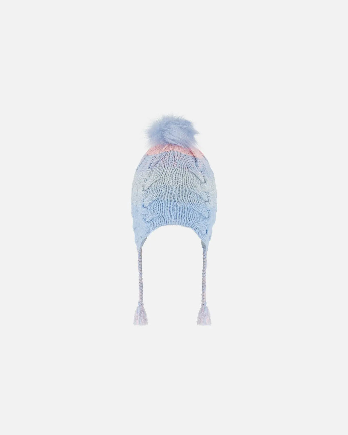 Peruvian Knit Hat Air Blue And Light Pink | Deux par Deux | Jenni Kidz