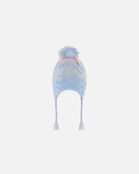 Peruvian Knit Hat Air Blue And Light Pink | Deux par Deux | Jenni Kidz