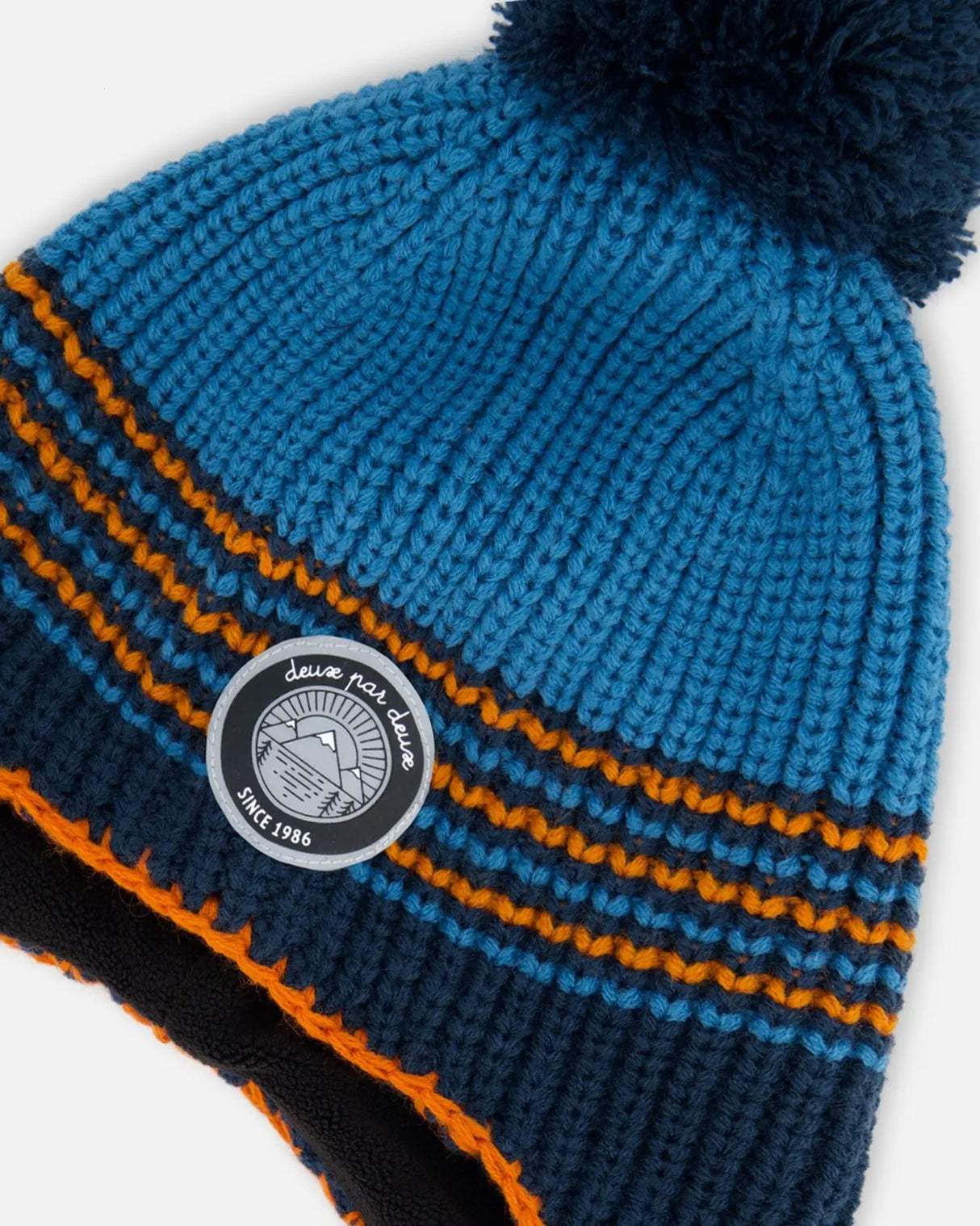 Peruvian Knit Hat Blue And Orange | Deux par Deux | Jenni Kidz