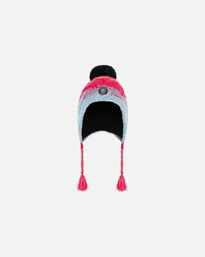 Peruvian Knit Hat Gradient Blue, Coral And Fuschia | Deux par Deux | Jenni Kidz
