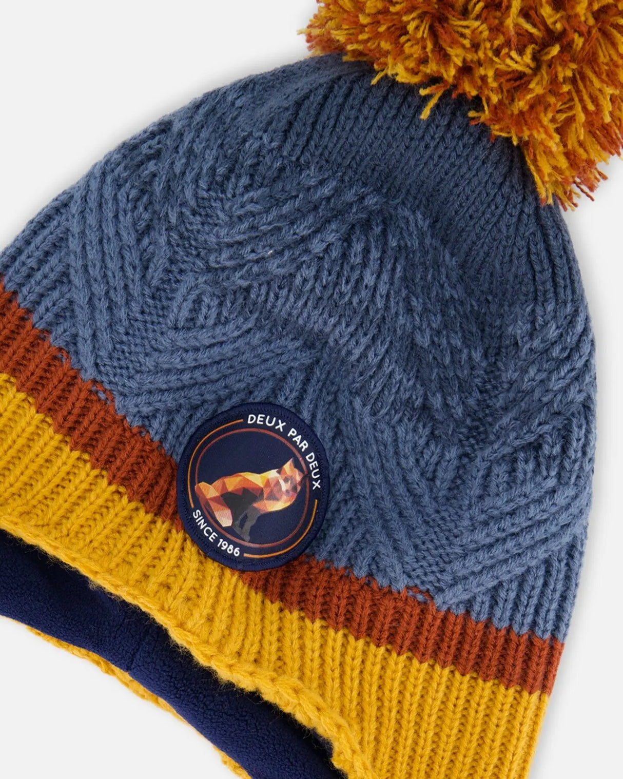 Peruvian Knit Hat Gradient Navy And Yellow | Deux par Deux | Jenni Kidz