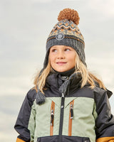 Peruvian Knit Hat Grey And Brown Jacquard | Deux par Deux | Jenni Kidz