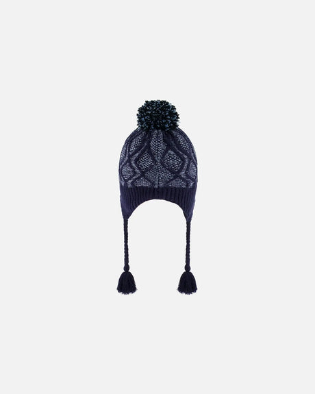 Peruvian Knit Hat Heather Blue | Deux par Deux | Jenni Kidz