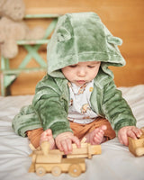 Plush Hooded Zip Jacket Green | Deux par Deux | Jenni Kidz