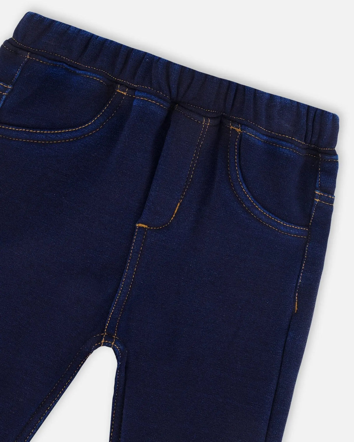 Plush Lined Dark Blue Denim Jeggings | Deux par Deux | Jenni Kidz