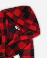 Plush Robe Plaid Black And Red | Deux par Deux | Jenni Kidz