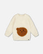 Plush Tunic Off-White With Bear Pocket | Deux par Deux | Jenni Kidz