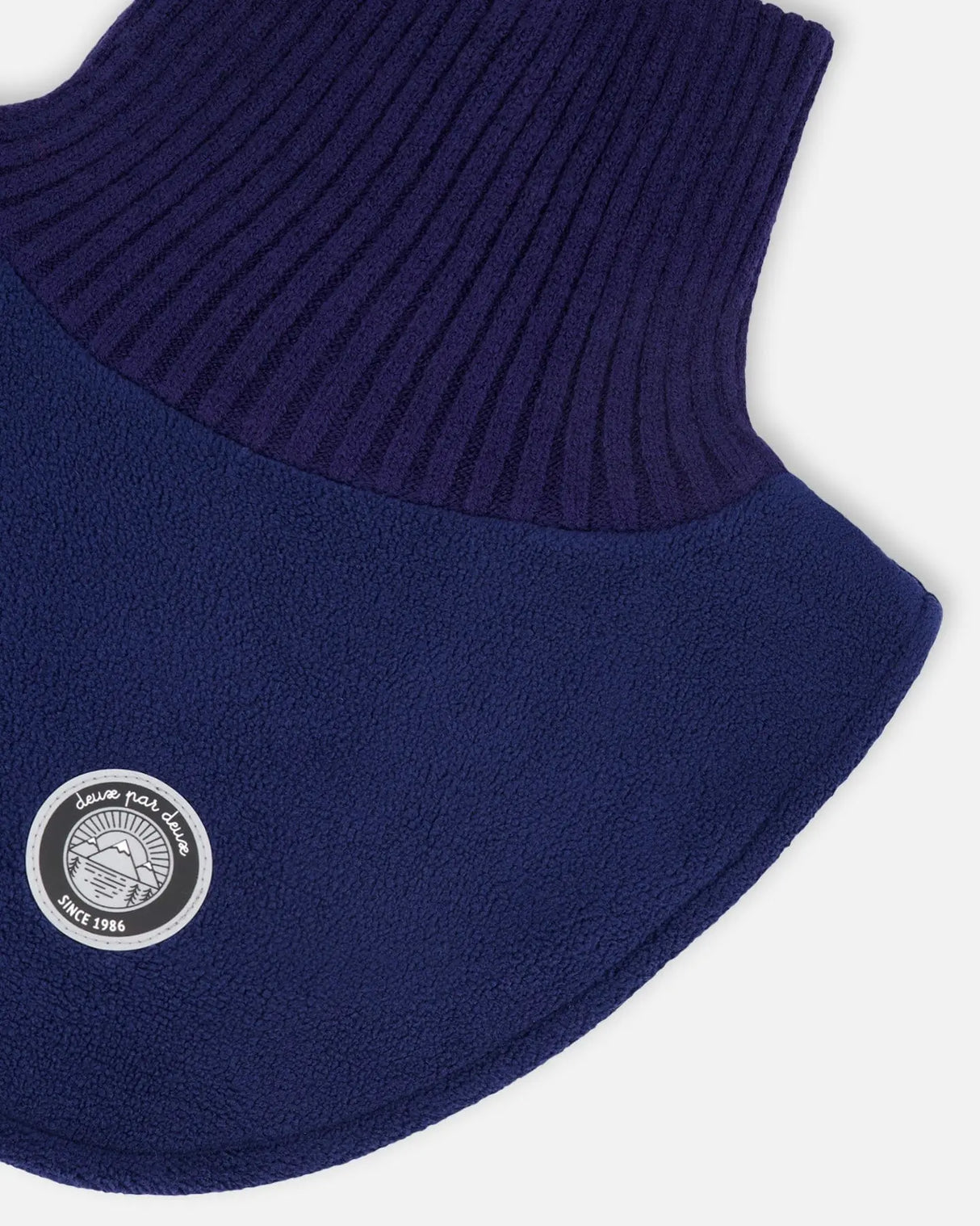 Polar Fleece And Knit Neckwarmer Navy Blue | Deux par Deux | Jenni Kidz
