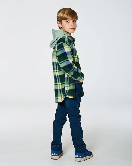 Polar Fleece Shirt Plaid Green | Deux par Deux | Jenni Kidz