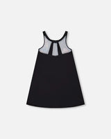 Printed Beach Dress Black And Multicolored Butterflies | Deux par Deux | Jenni Kidz