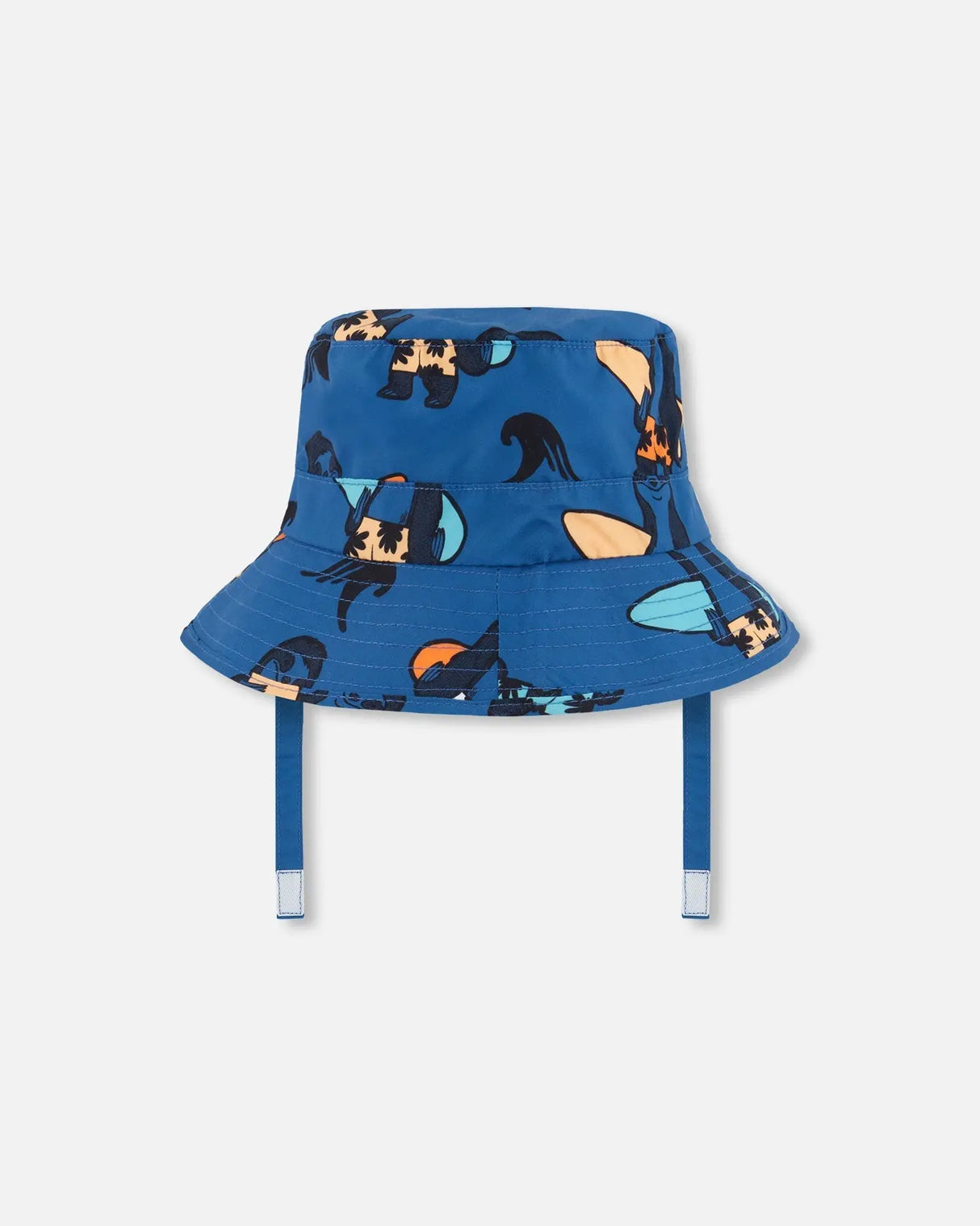 Printed Beach Hat Orange Sloths On Navy Blue | Deux par Deux | Jenni Kidz