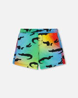 Printed Boardshorts Multicolored Crocodile | Deux par Deux | Jenni Kidz