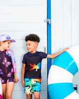 Printed Boardshorts Multicolored Crocodile | Deux par Deux | Jenni Kidz