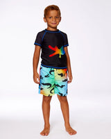 Printed Boardshorts Multicolored Crocodile | Deux par Deux | Jenni Kidz