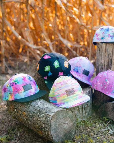 Printed Cap Butterflies On Multicolored And Black Background | Deux par Deux | Jenni Kidz