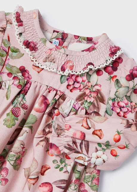 Printed Cord Baby Girls Dress - Pink Girl | Mayoral | Mayoral | Jenni Kidz