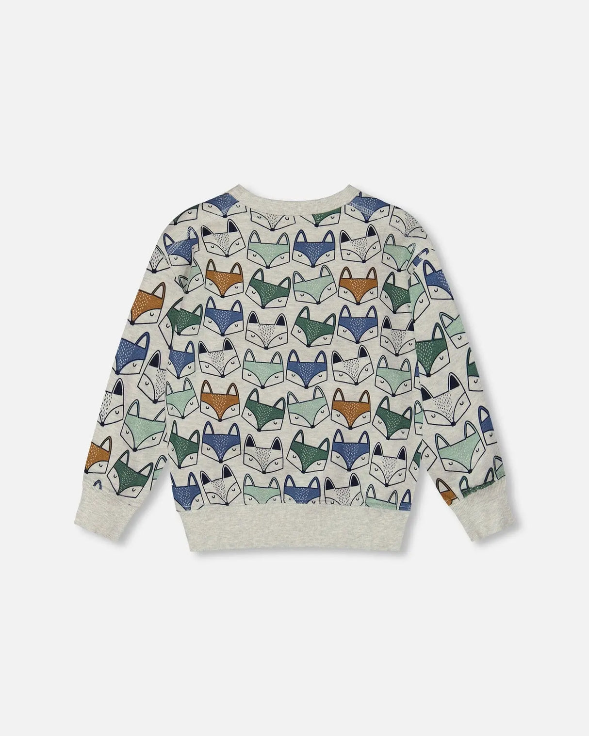 Printed Fox Fleece Sweatshirt Gray Mix | Deux par Deux | Jenni Kidz