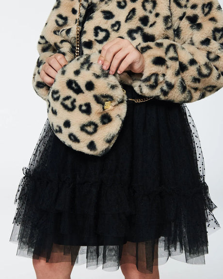 Printed Leopard Faux Fur Shoulder Bag | Deux par Deux | Jenni Kidz