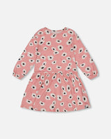 Printed Long Sleeve Dress Pink With White Flowers | Deux par Deux | Jenni Kidz