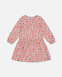 Printed Long Sleeve Dress Pink With White Flowers | Deux par Deux | Jenni Kidz