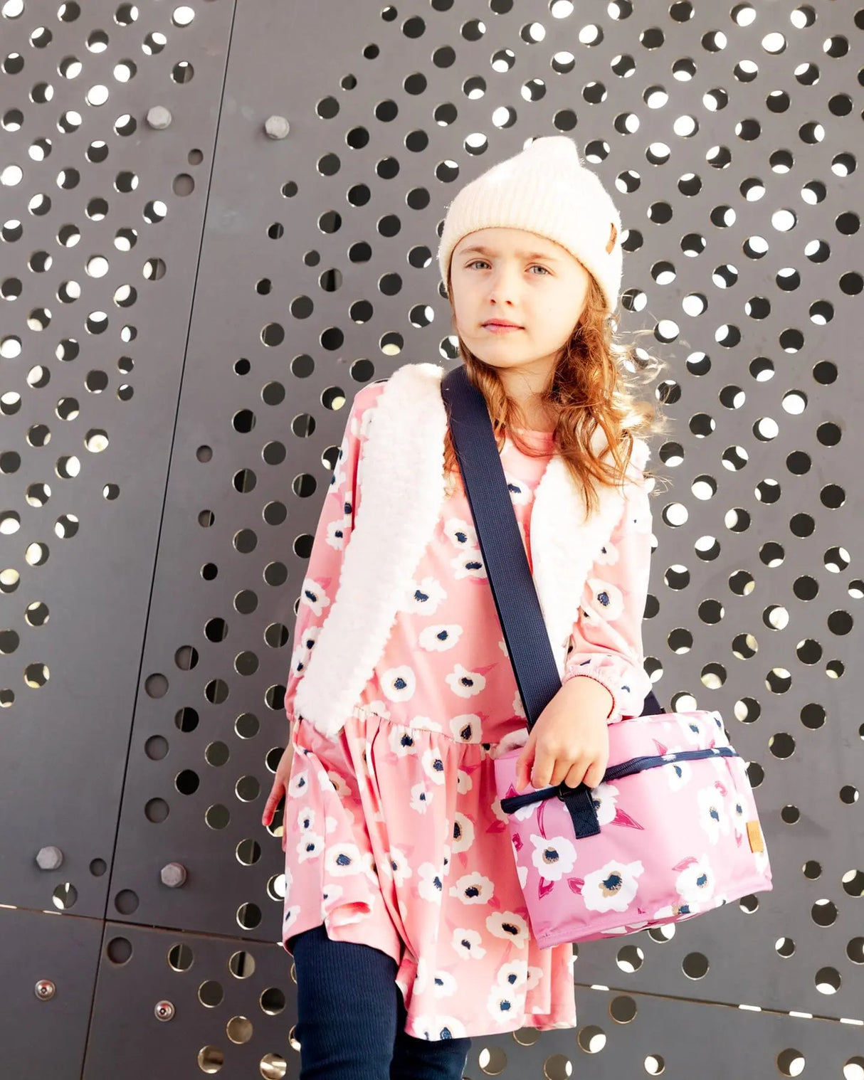 Printed Long Sleeve Dress Pink With White Flowers | Deux par Deux | Jenni Kidz