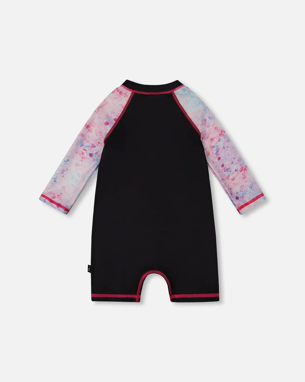 Printed Long Sleeve One-Piece Rashguard Black And Multicolored Butterflies | Deux par Deux | Jenni Kidz