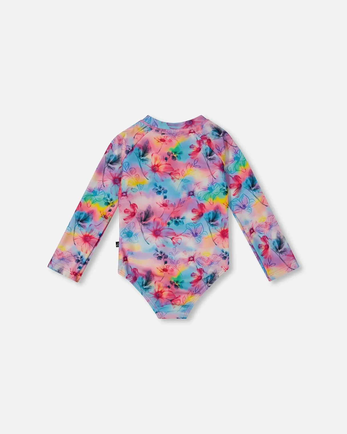 Printed Long Sleeve Rashguard Butterflies On Multicolored Background | Deux par Deux | Jenni Kidz