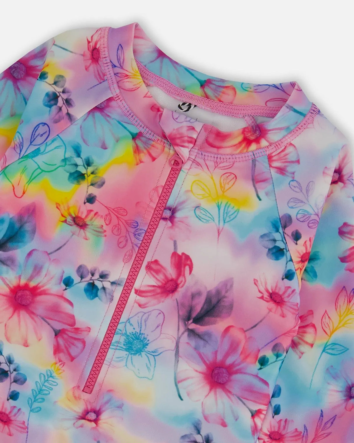 Printed Long Sleeve Rashguard Butterflies On Multicolored Background | Deux par Deux | Jenni Kidz